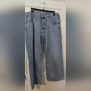 Old Navy Wide-Leg Jeans Womens 18 Blue Light Wash Button Fly